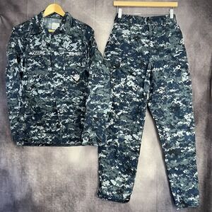 Wellstone Apparel US Navy Digital Blue Camo 2 Piece Set Men Size Small